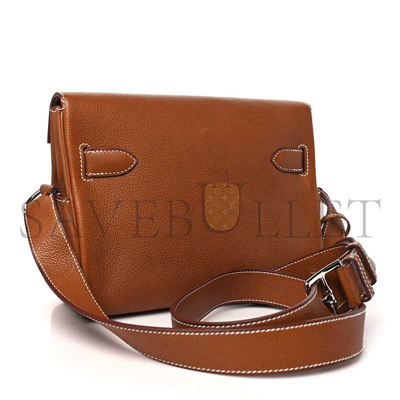 HERMÈS MASTER  BARENIA FAUBOURG KELLY MESSENGER PM FAUVE (24*20*11cm) 